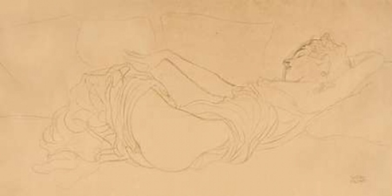 Sleeping Woman Poster Print by Gustav Klimt - Item # VARPDX2GK2207